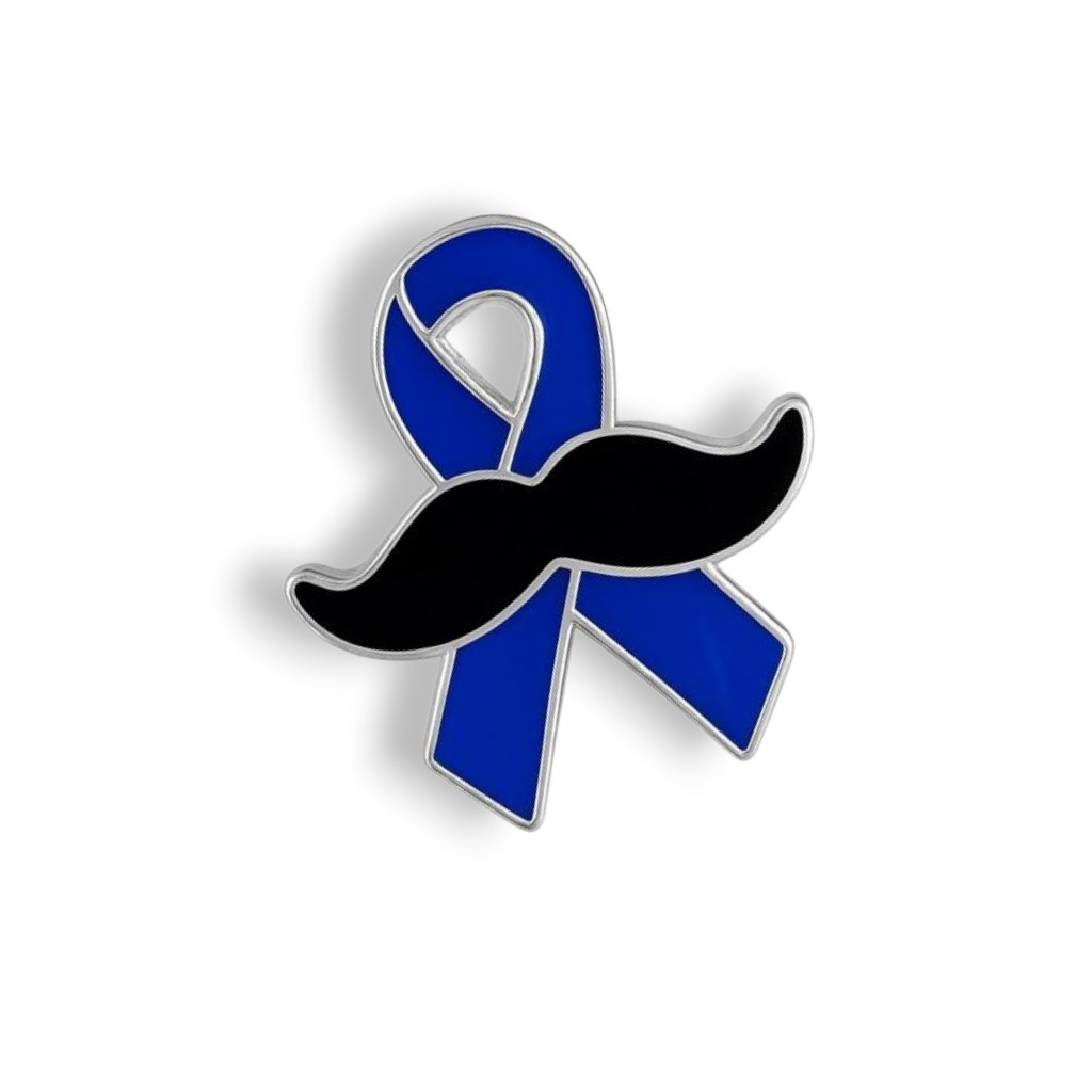 Pin Boton Laço Bigode Outubro Rosa Novembro Azul - 30 Und
