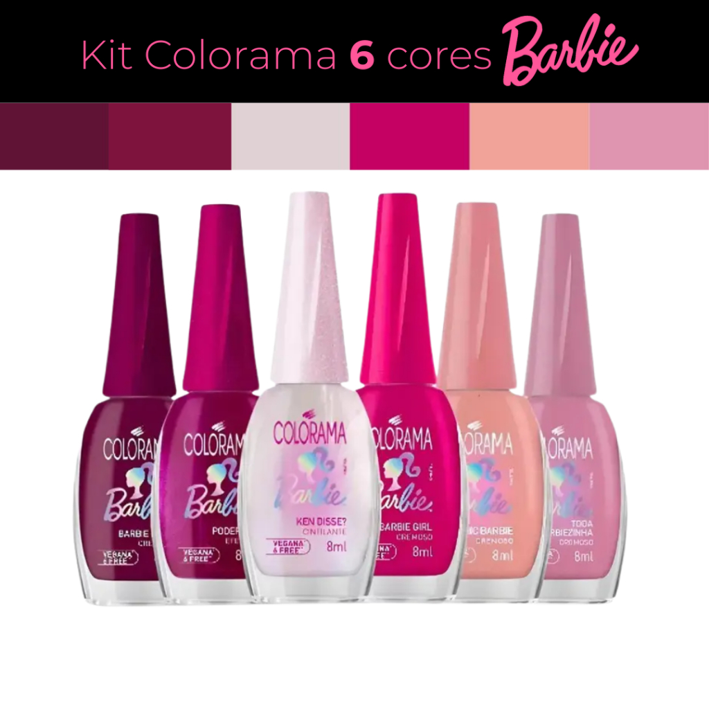 Esmaltes Colorama Barbie Lançamento Esmalte Barbie Tons Rosa