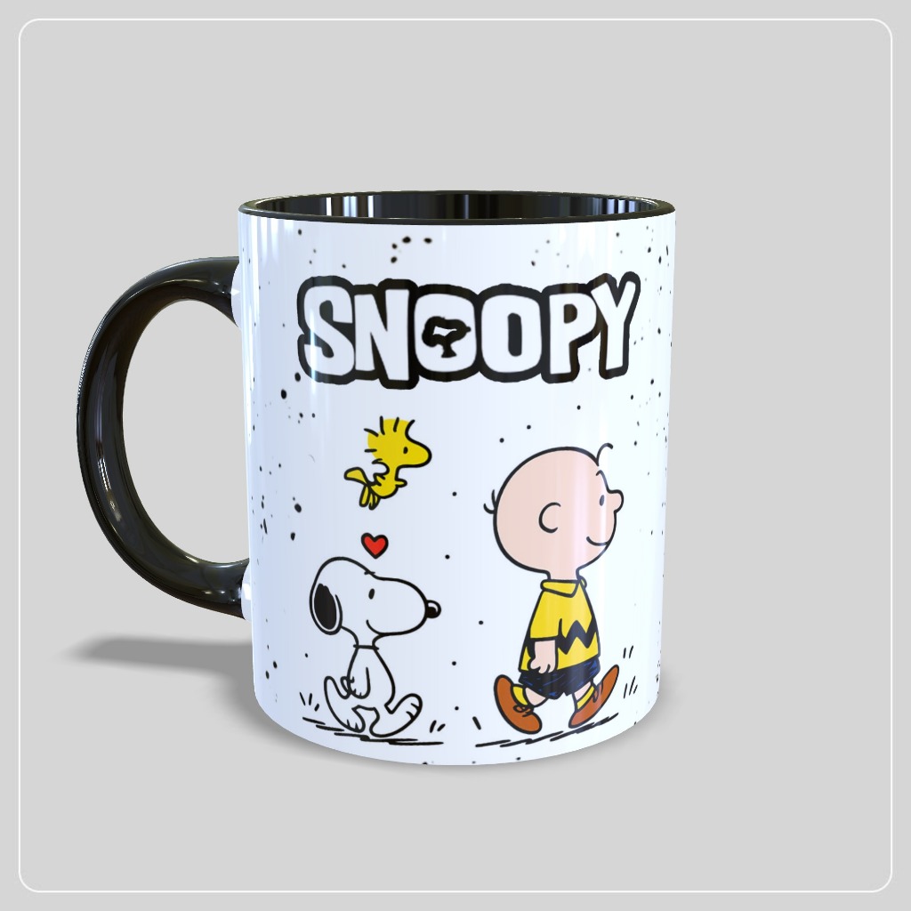 Caneca Snoopy Personalizada Com Nome Presente Criativo de Cerâmica 325ml