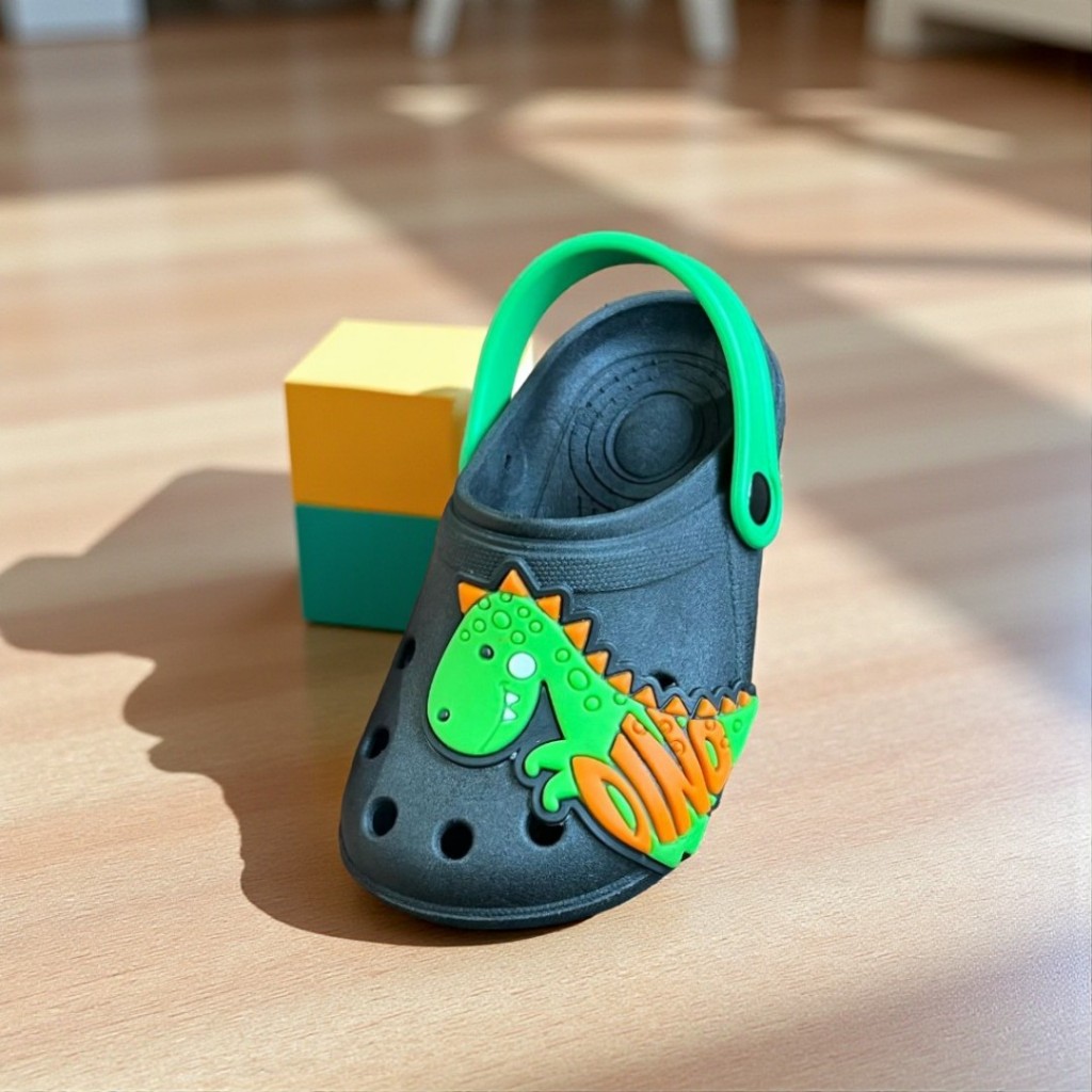 Babuche Sandalia Infantil para Meninos Dinossauro Confortável Leve Macia