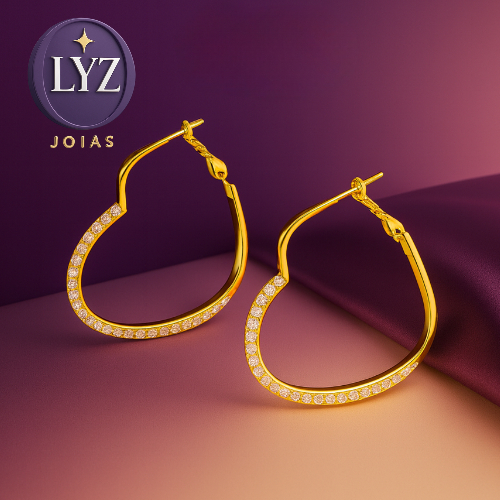 Brincos Femininos Olyz - Hipoalergênicos com Zircônias Cravejadas e Design Moderno com Fecho Click