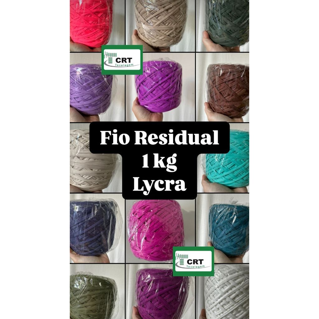 Fio de Lycra Residual Selecionado 1kg para Crochê, Tear e Artesanato, envio rápido em Oferta na Shopee