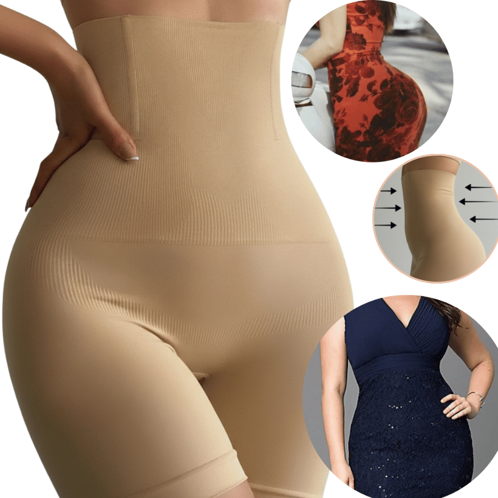 Short Modelador com Barbatana não enrola comprime abdome Cinta Modeladora Levanta Bumbum Sustentação