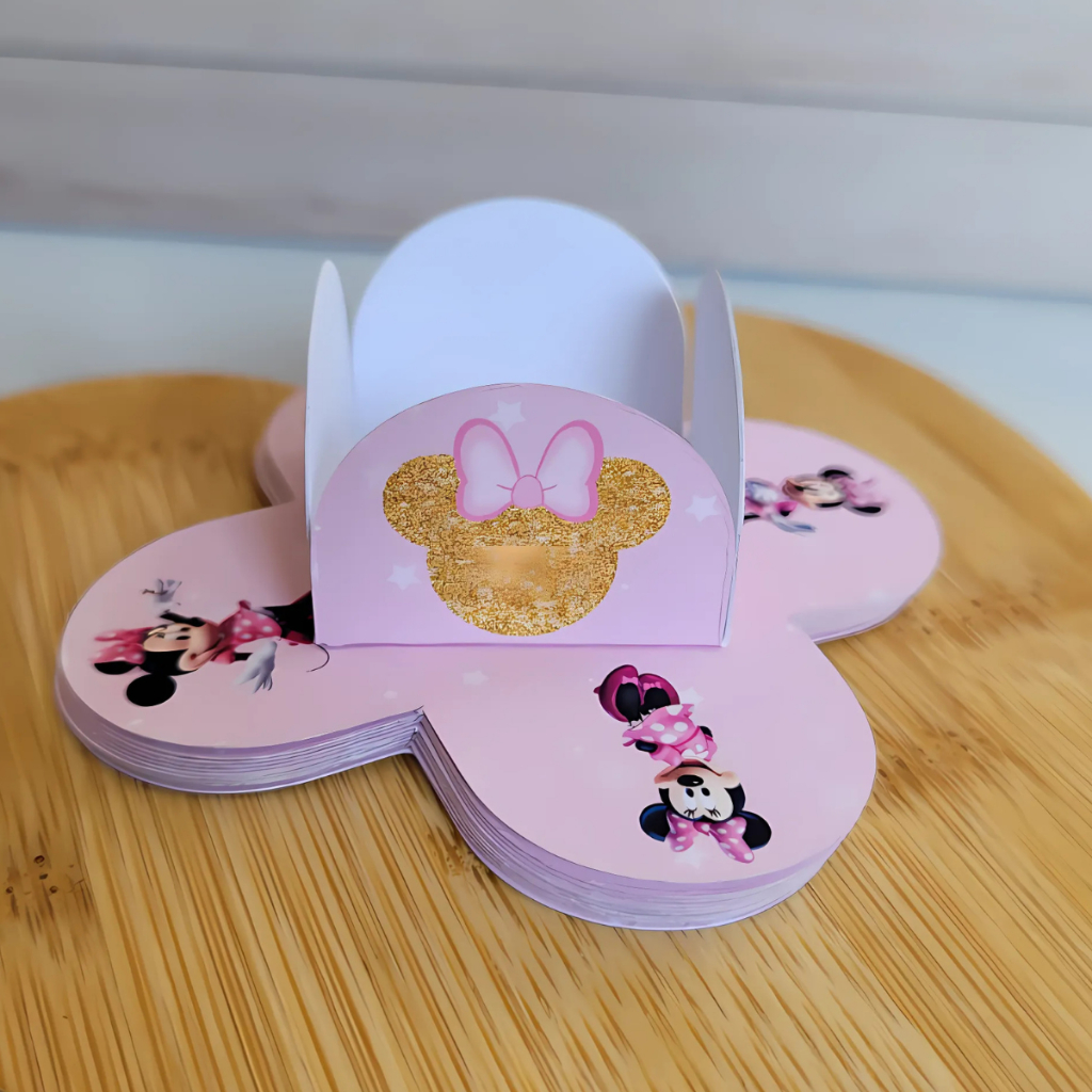 Forminhas para Docinhos Personalizada MINNIE ROSA - Festa Infantil - Decoração de Mesa