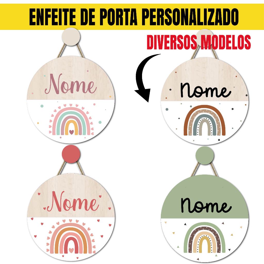 Enfeite Porta Maternidade Arco-Íris Boho + Pendurador Incluso, Decoração Quarto Infantil Menina em Oferta na Shopee