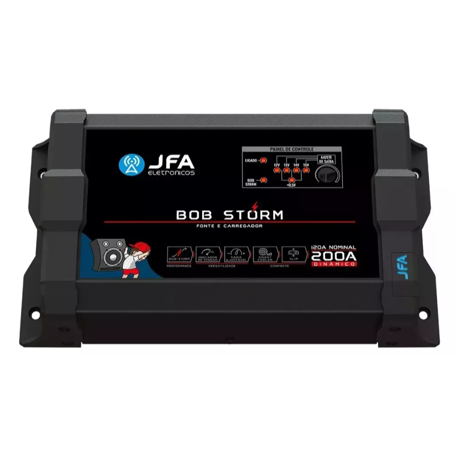 Fonte Carregador Bob Storm 200a Slim Bivolt Automático - Jfa Cor Preto em Oferta na Shopee