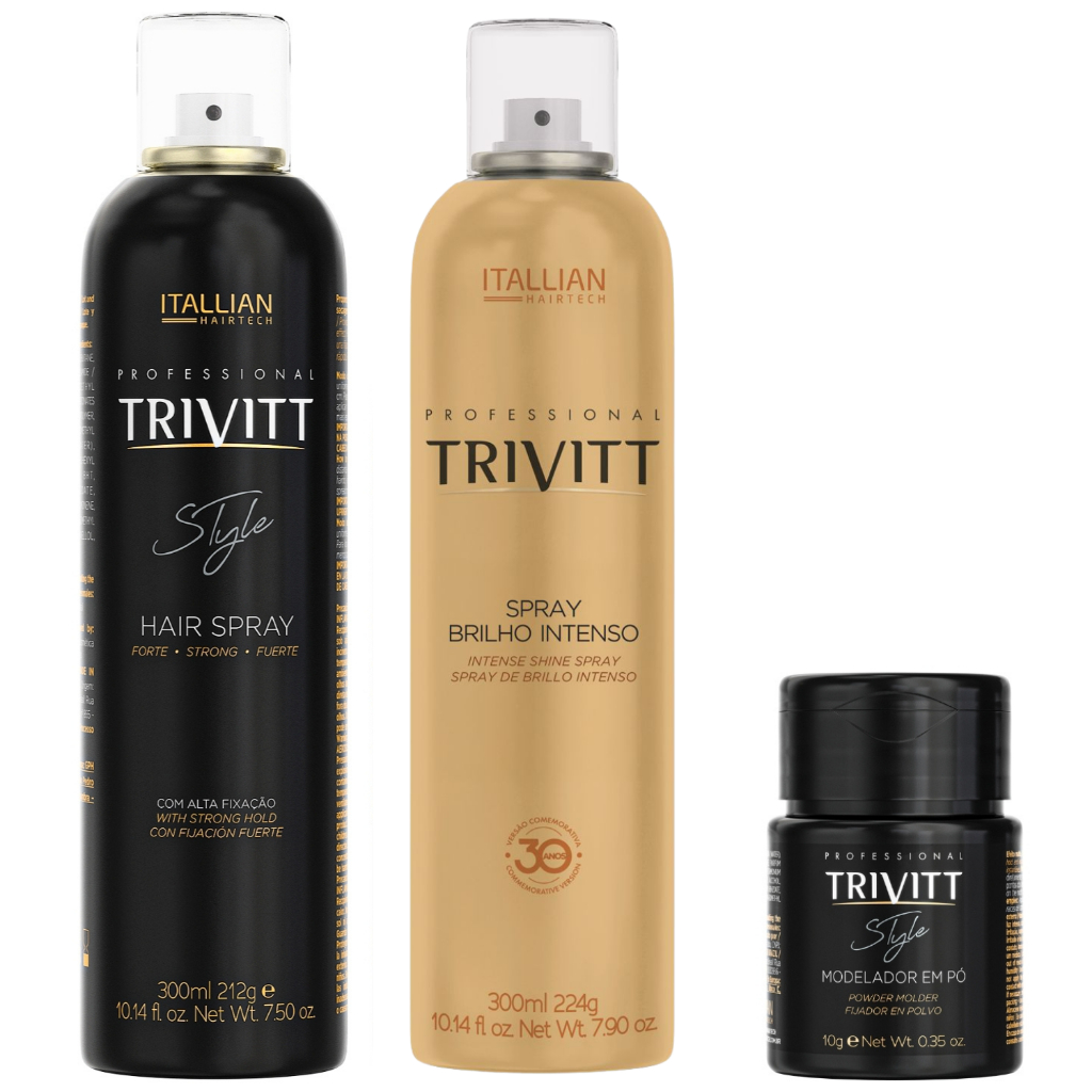 Kit Trivit Style Profissional Brilho Intenso Lacca Modelador em Oferta na Shopee