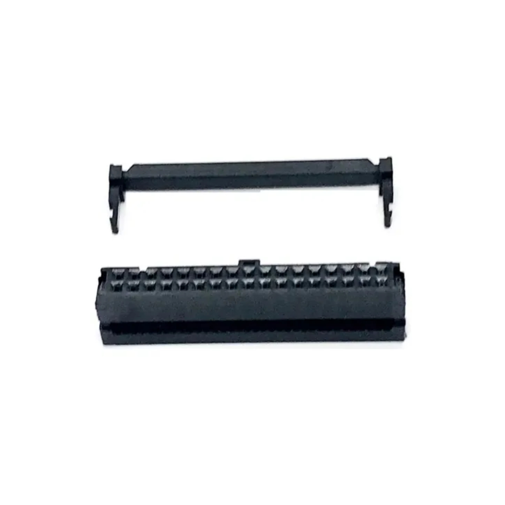 Conector IDC Fêmea 34 Vias Latch Para Cabo Flat Com Aliviador Preto