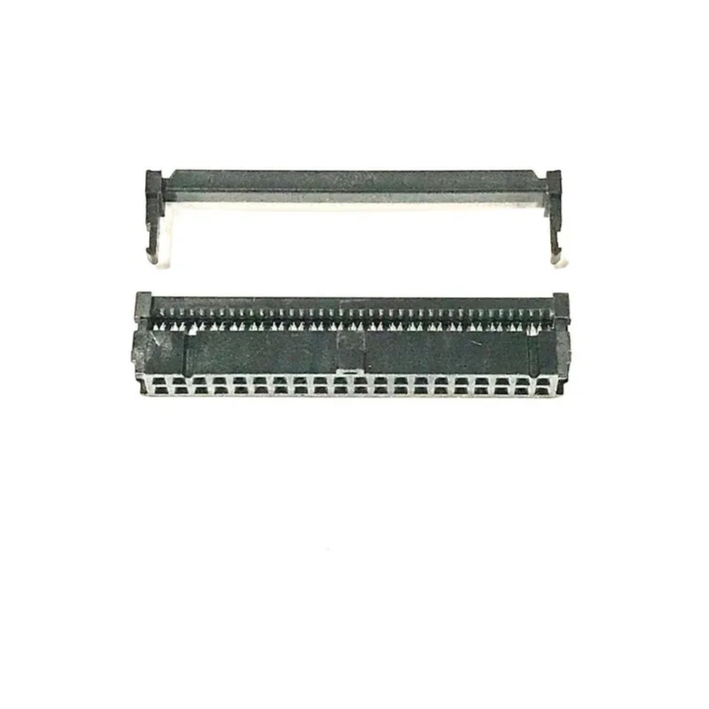 Conector IDC Fêmea 40 Vias Latch Para Cabo Flat Com Aliviador Preto