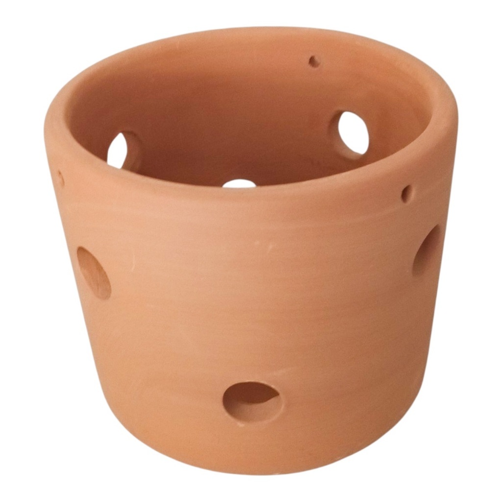 Vaso De Barro Para Orquídeas Cachepot Com Furos Laterais