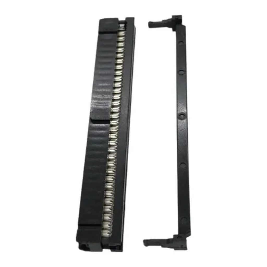 Conector IDC Fêmea 64 Vias Latch Para Cabo Flat Com Aliviador Preto
