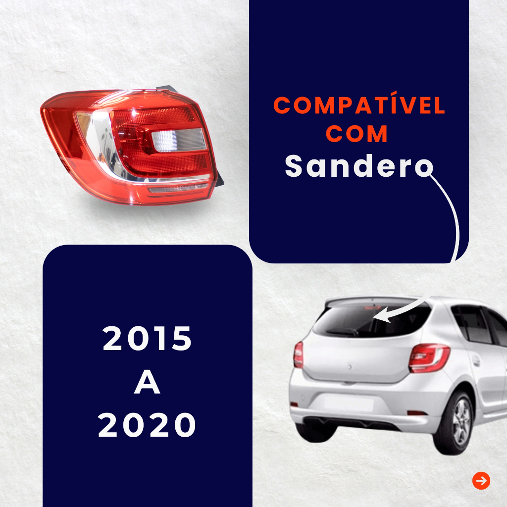 Lanterna Traseira Sandero 2015 2016 2017 2018 2019 2020 Ftm Orig · foto 2