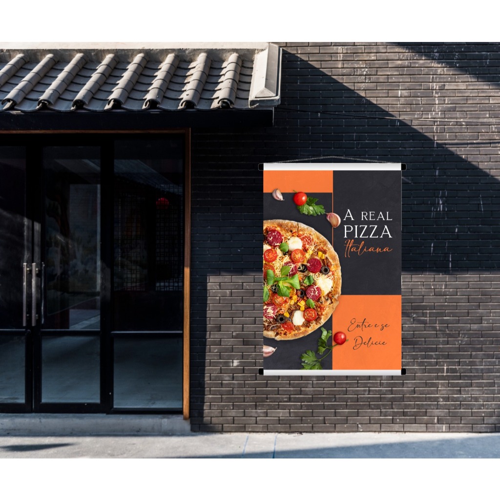 Banner Decorativo Pizza Italiana BN25 – pizzaria rodizio comida italiana massa