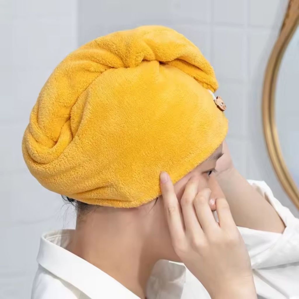 Toalha De Cabelo Banho Grossa Mágica Para Secar Cabelo De Microfibra