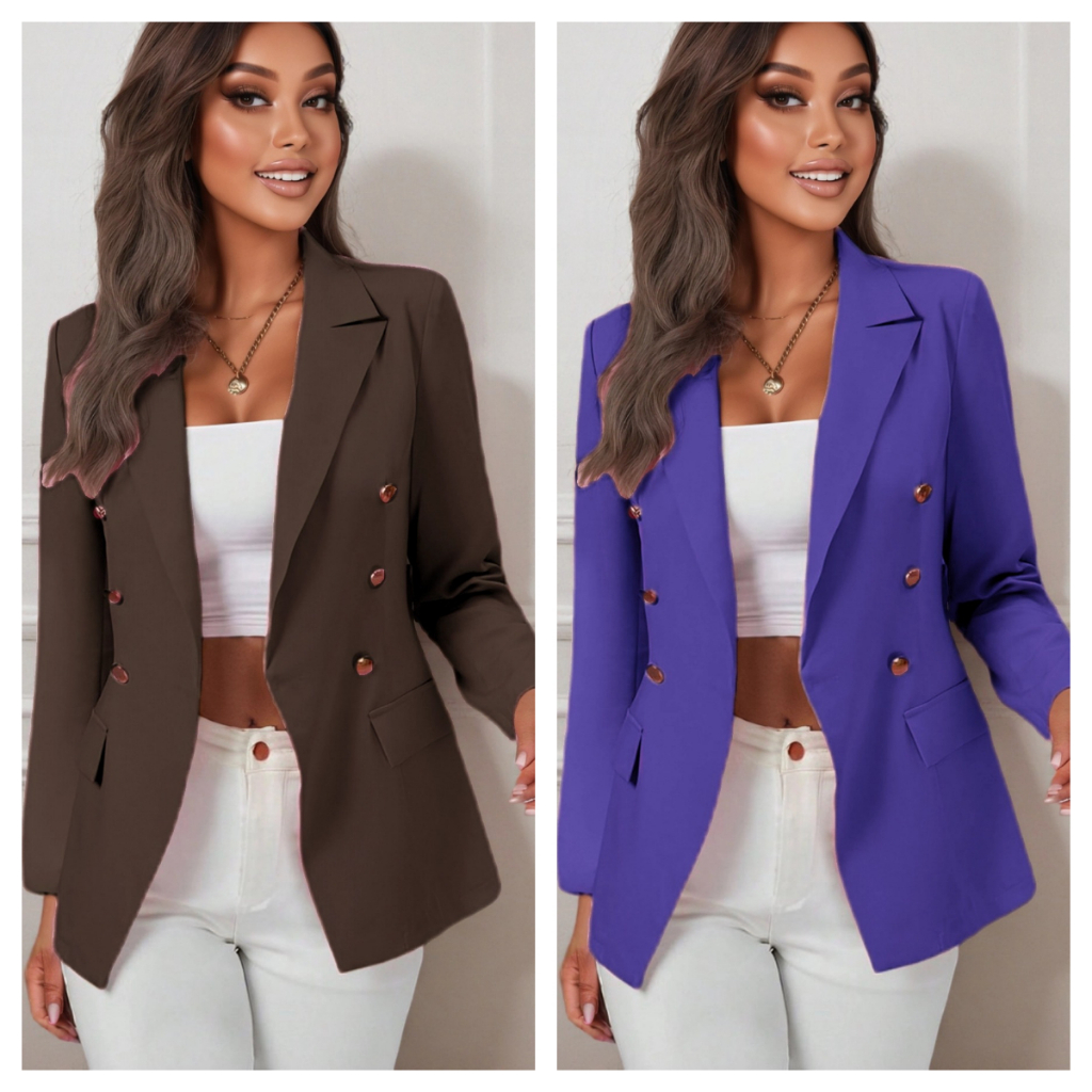 Kit 2 Blazer alfaiataria feminino Max/csaco, blazer com botões