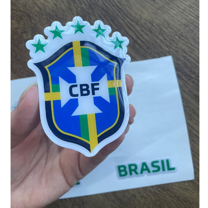 Adesivo Resinado Auto Relevo Brasil Seleção Brasileira para Carro/Moto