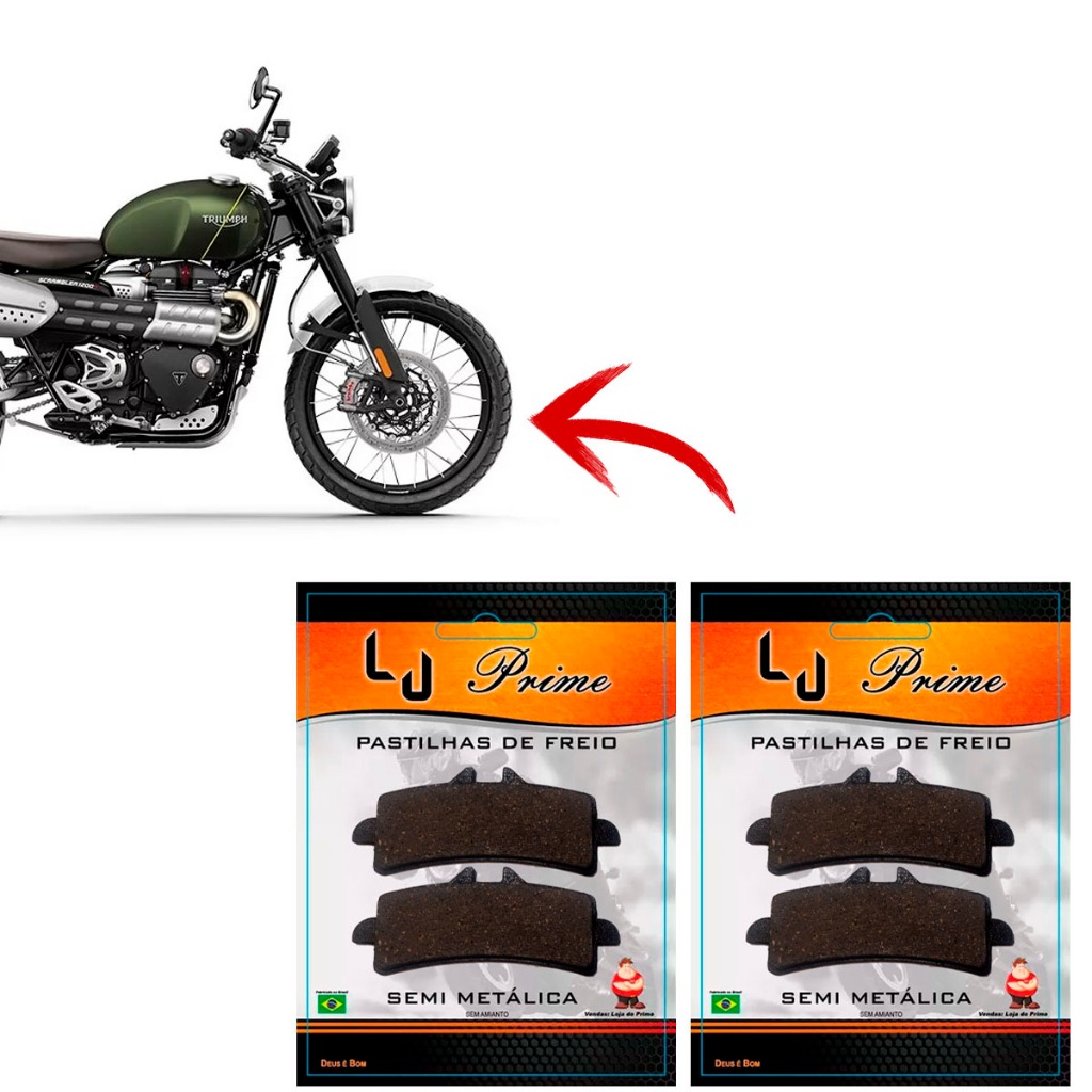 Kit Pastilha Dianteira TRIUMPH SCRAMBLER 1200 XE e XC 2019 2020 2021