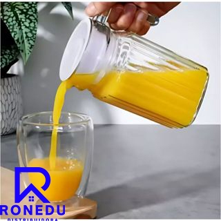 Kit com 1,2 e 3  Jarras de Vidro Com Tampa e Alça 500ml Bebidas Suco e Água Transparente