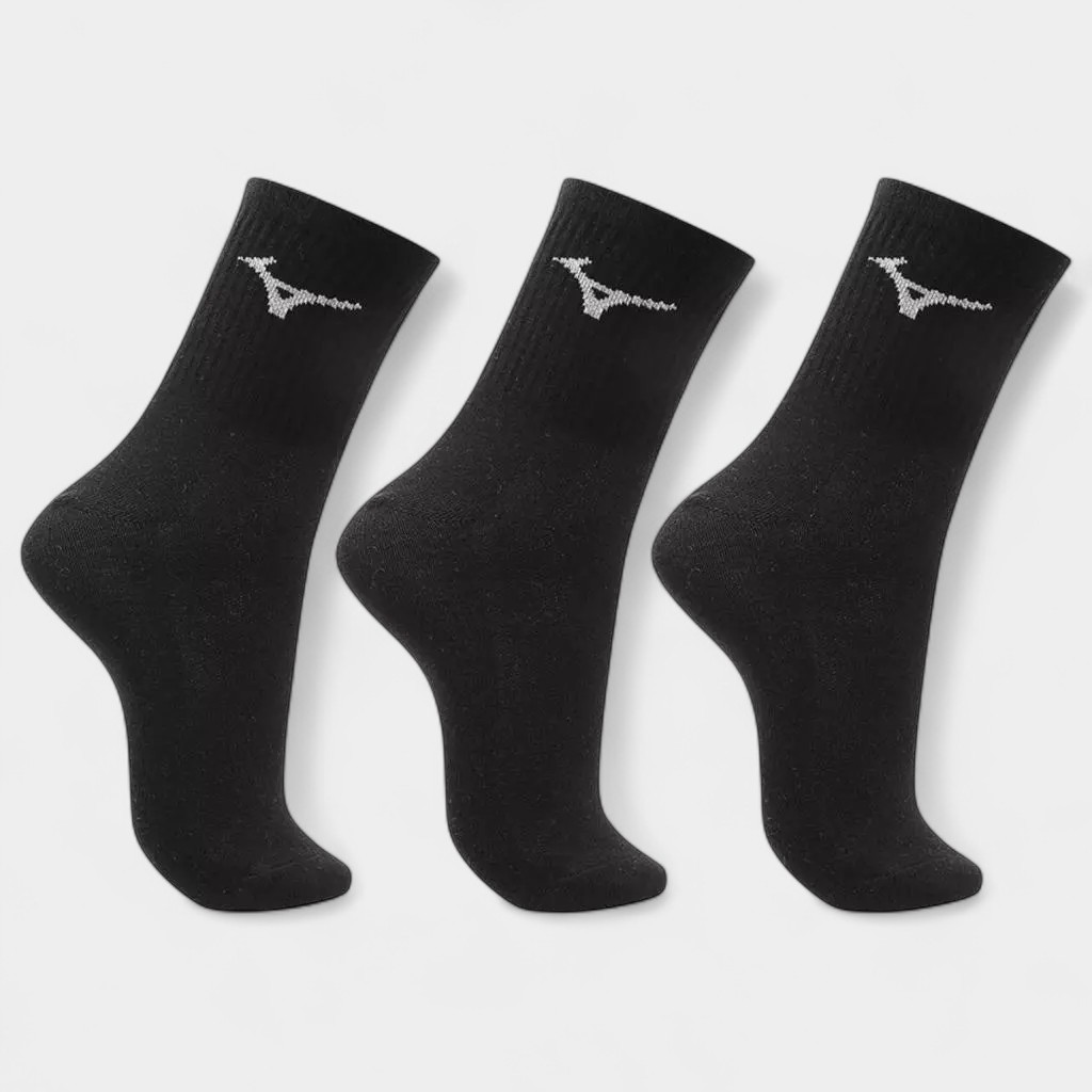 Kit Meia Mizuno Cano Médio Training Pacote com 3 pares - Preto em Oferta na Shopee