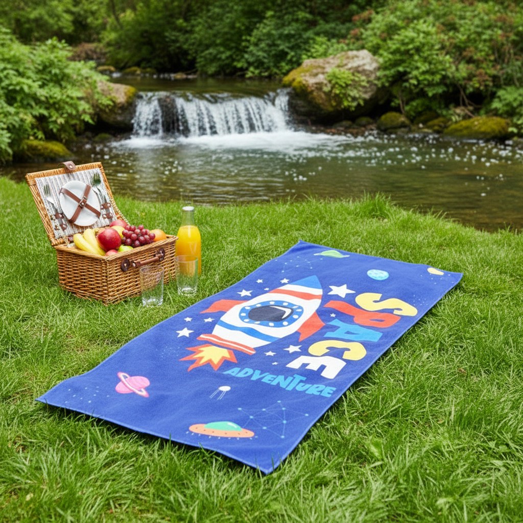 Toalha Space C/ Estampa De Alta Definição - Poliester e Algodão - Modelo Importado em Oferta na Shopee