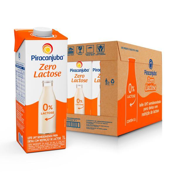 Kit 12 Leite UHT Semidesnatado Zero Lactose Piracanjuba 1L em Oferta na Shopee
