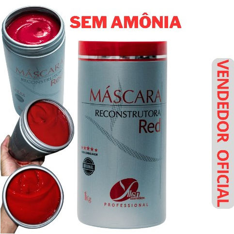 Máscara Matizadora vermelho cereja fios brilhosos Sem amônia Resultado Natural Matizador Capilar 1kg