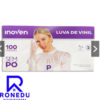Kit com 1,2 e 3 Caixas C/100 unidades de Luvas de Vinil Inoven Transparente com pó e sem pó