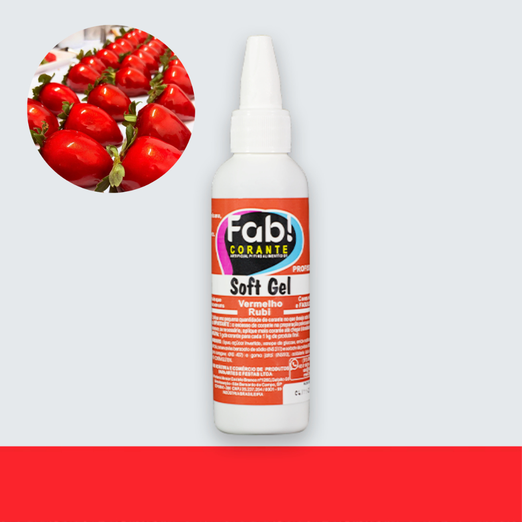 Corante Alimentício Soft Gel 25g Vermelho Rubi Fab!