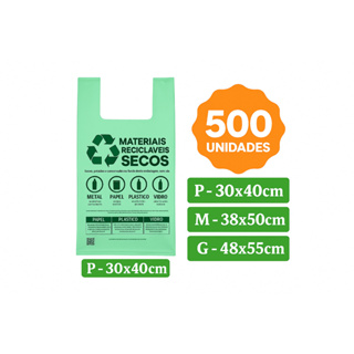 Sacola Plástica Super Reforçada  Biodegradável Verde Lei Prefeitura 30x40 38x50 48x55 em Oferta na Shopee