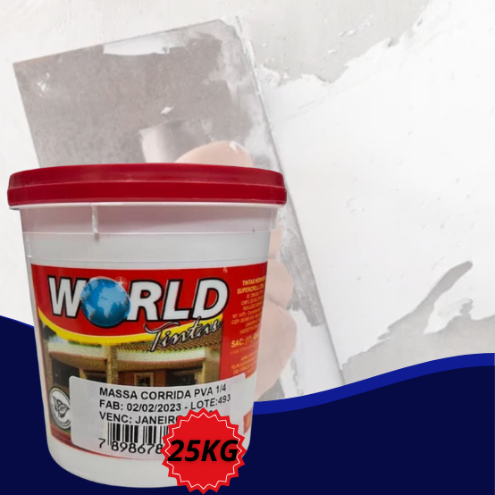 Massa Corrida Pva Branca Balde 25 Kg - World Tintas