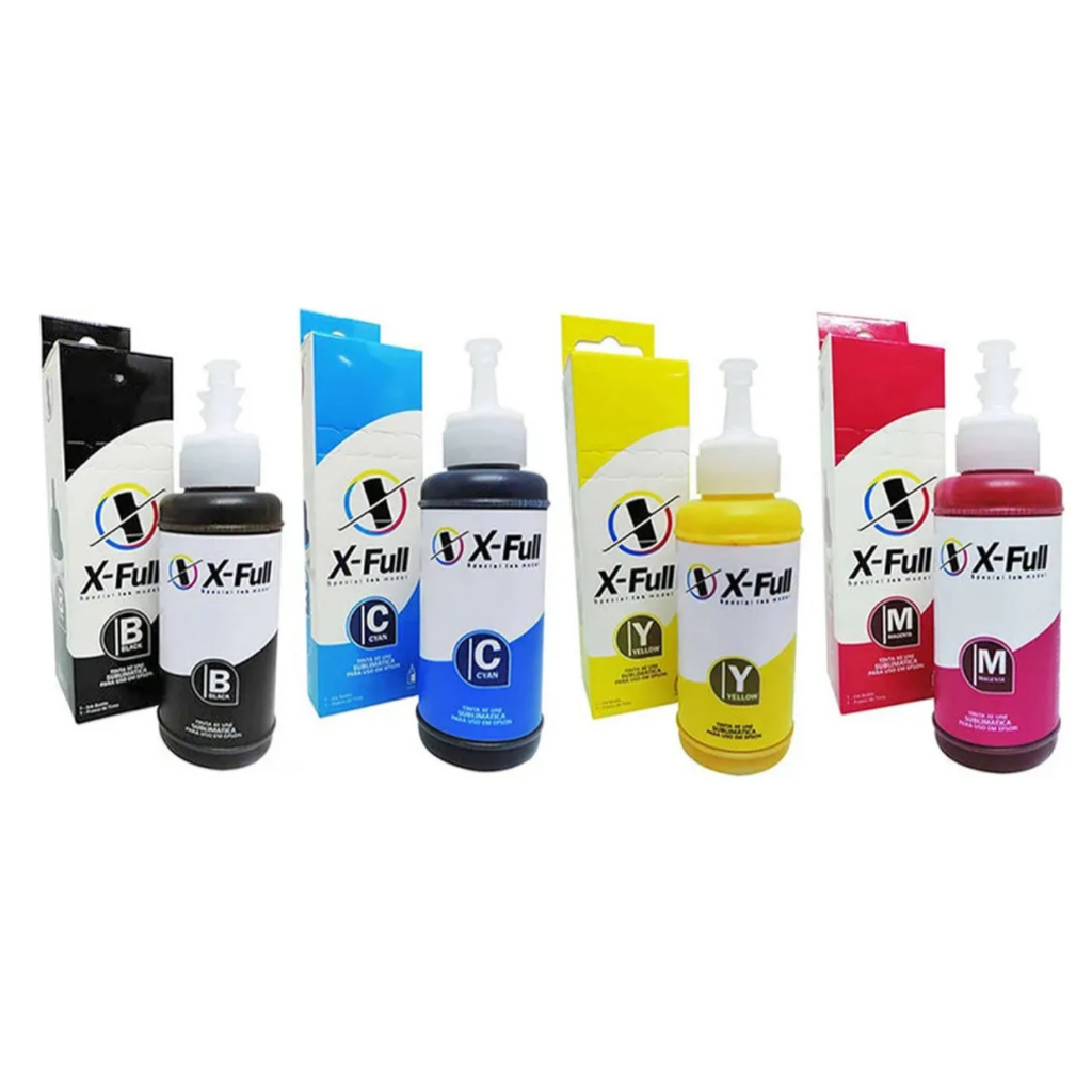 Kit Tinta Sublimática X-full Compatível L120 L3250 L1250 Tinta Preto - Ciano - Amarelo - Magenta
