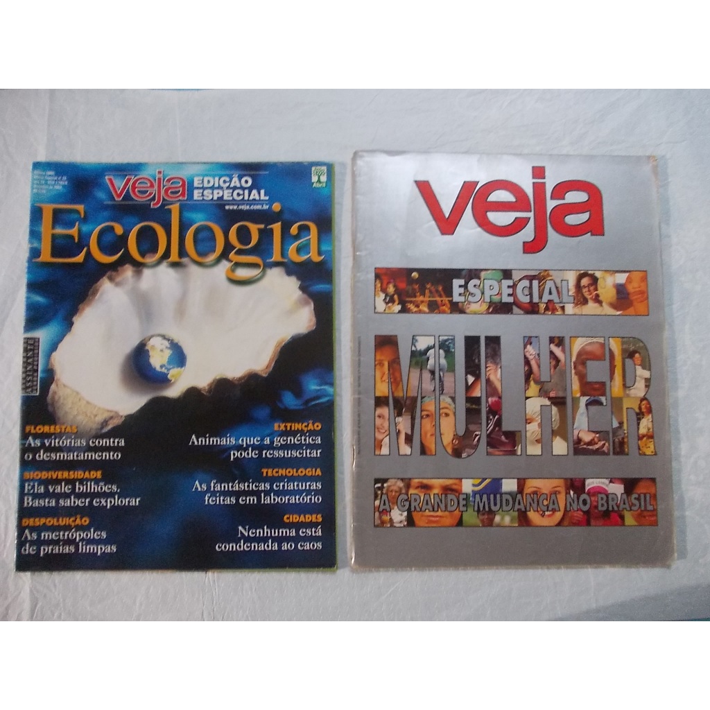 Veja Edição Especial Ecologia e Especial Mulher (Kit de 2). Florestas. Biodiversidade. Extinção. Mulher. A Grande Mudanç