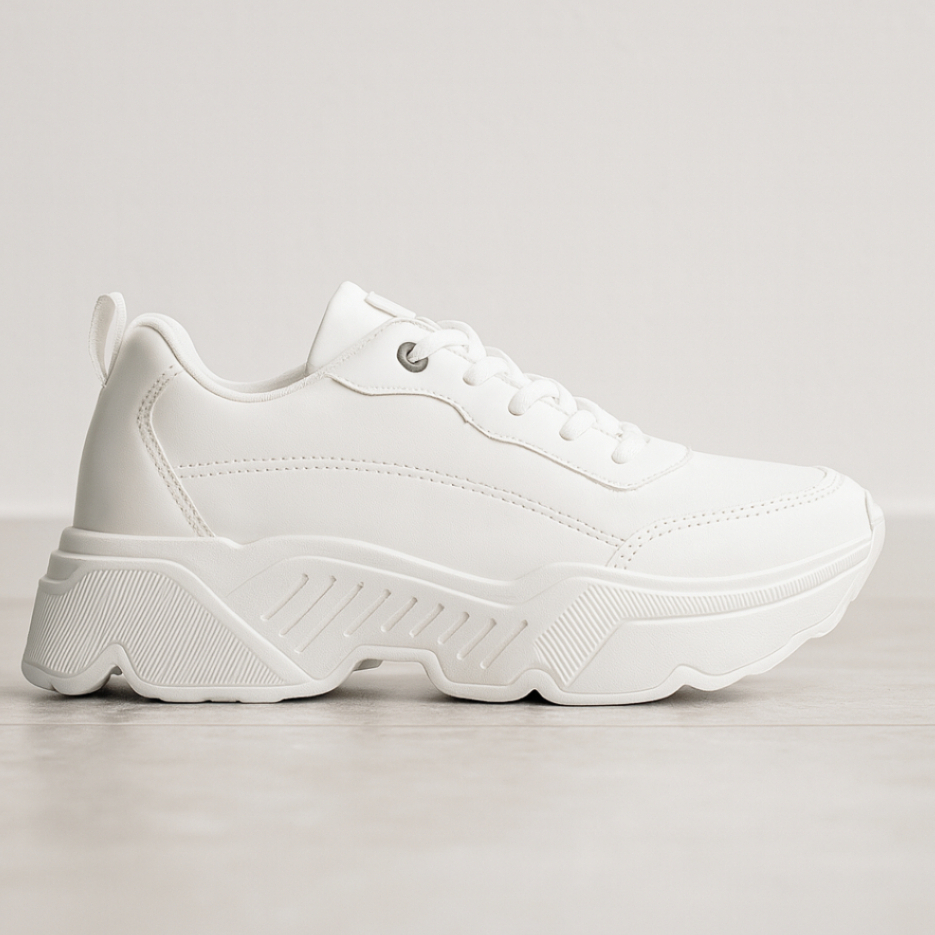 Tênis Plataforma Casual/Feminino/Festa/Caminhada/Dia-Dia academia branco confortavel leve