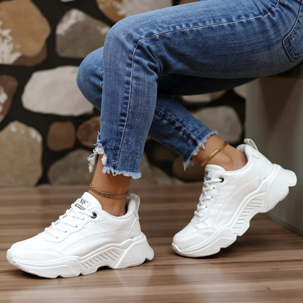 Tênis Plataforma Casual/Feminino/Festa/Caminhada/Dia-Dia academia branco confortavel leve em Oferta na Shopee