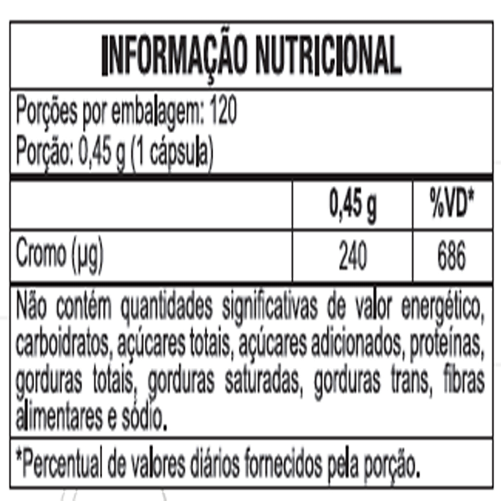 KIT 3x Picolinato de Cromo ( 1 Cápsula ao Dia ) - 120 Cápsulas 450mg - Duom — imagem 2 de 2