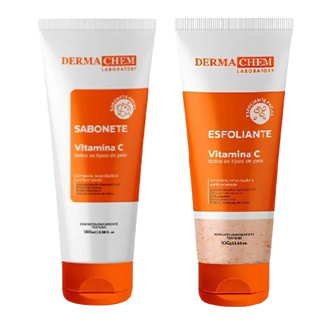 Kit Sabonete + Esfoliante Vitamina C Anti-Idade Dermachem Laboratory em Oferta na Shopee