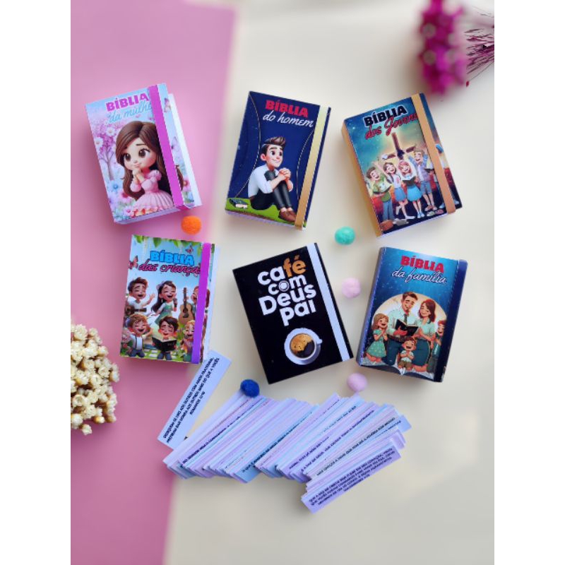 Míni Bíblia Personalizada com versículos Lembrancinhas de festa, batizado, primeira comunhão, casamento, 15 anos, culto