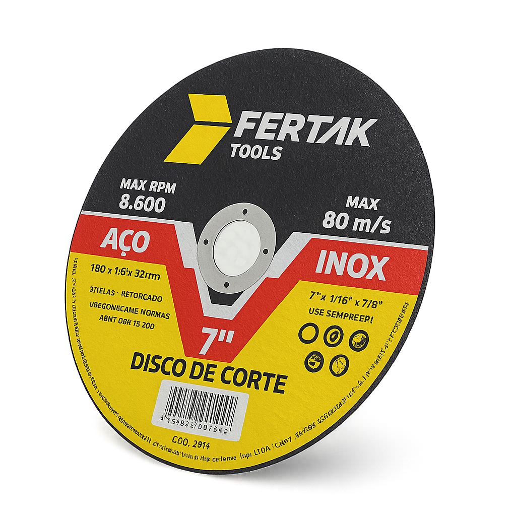 Disco De Corte Inox 7 Polegadas 180mm Reforçado 2 Telas