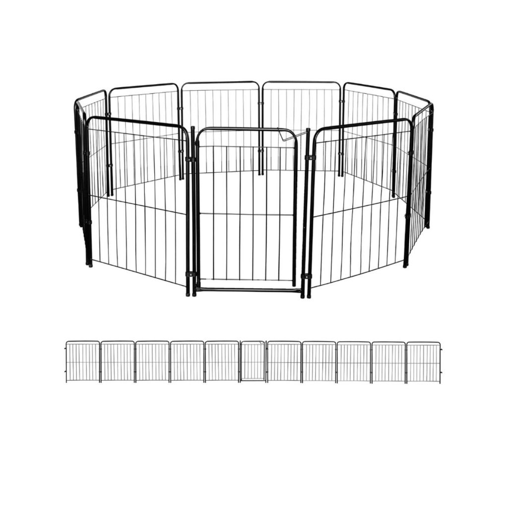 Cercado Pet Dobrável com Portão 82cm em Aço • Grade Segurança para Cachorro e Crianças