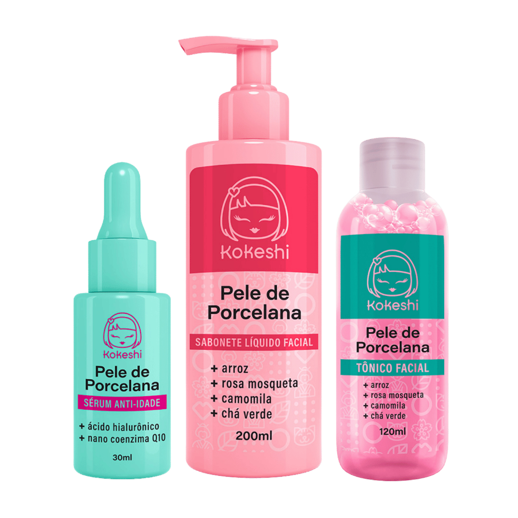 Kit Antissinais Pele de Porcelana Kokeshi Sérum Anti-idade Reduz Linhas de Expressão em Oferta na Shopee