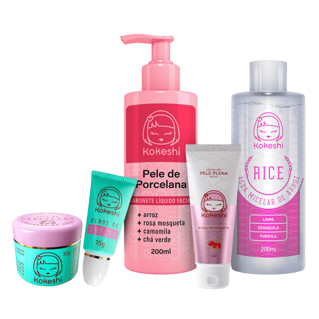 Kit Cuidados Essenciais Kokeshi Limpeza e Hidratação