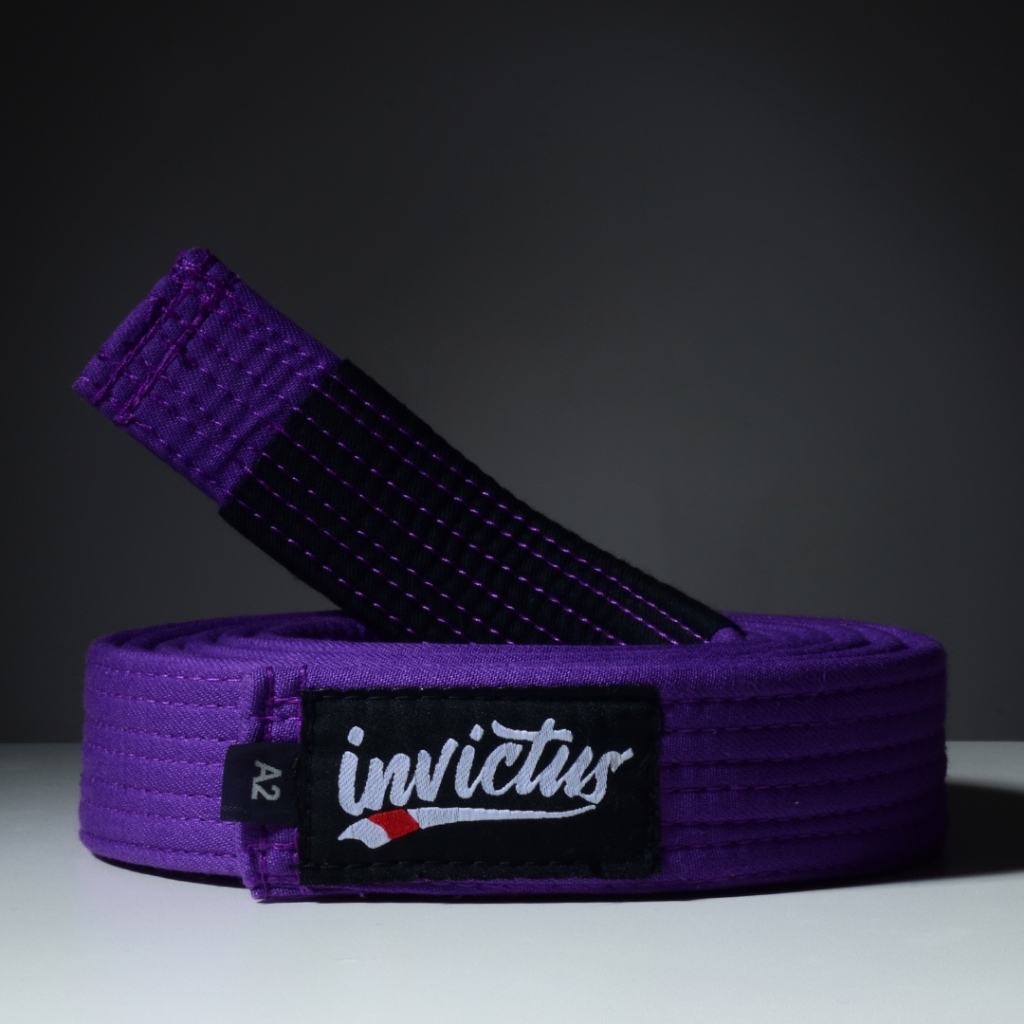 Faixa de Jiu Jitsu Roxa com Ponteira Preta  adulto Faixa Premiun Envio Imediato!
