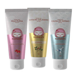 Kit Linha Ozônio Kokeshi com 3 unidades Cremes Faciais Óleo de Girassol em Oferta na Shopee
