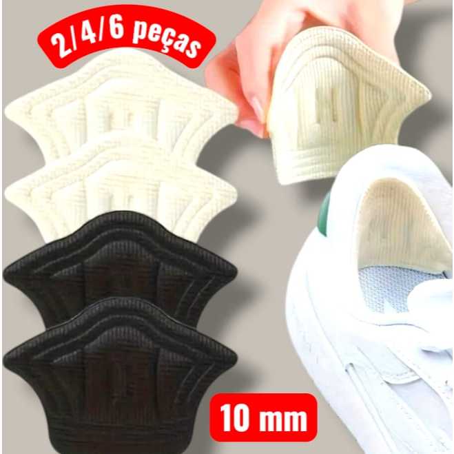 Protetor Calcanhar Espuma 10mm Ajuste Sapato Tênis Largo Correção Forro Gasto Conforto 1 a 3 Pares