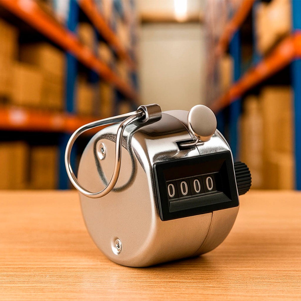 Contador manual mecanico prateado contagem estoque numerico esportes controle de unidades