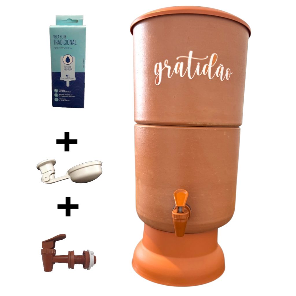 FILTRO DE BARRO 08 LITROS TOTAL - GRATIDÃO - LINHA COLOR -  01 FILTRO POR PEDIDO em Oferta na Shopee