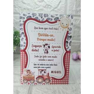 Plaquinha de Mesa Fazendinha Decoração Festa Infantil Tema Fazendinha Personalizada Plaquinha de Mesa Personaliz