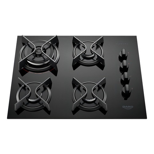 Cooktop Dako 4 Bocas A Gás Supreme Preto em Oferta na Shopee