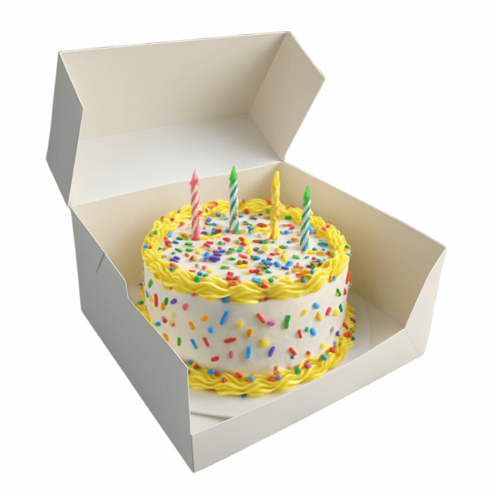 Caixa para bolo com tampa acoplada - 25x25x20cm; Kit 40 Unid - Embalagem para transporte de Bolo; Confeitaria - CX0017