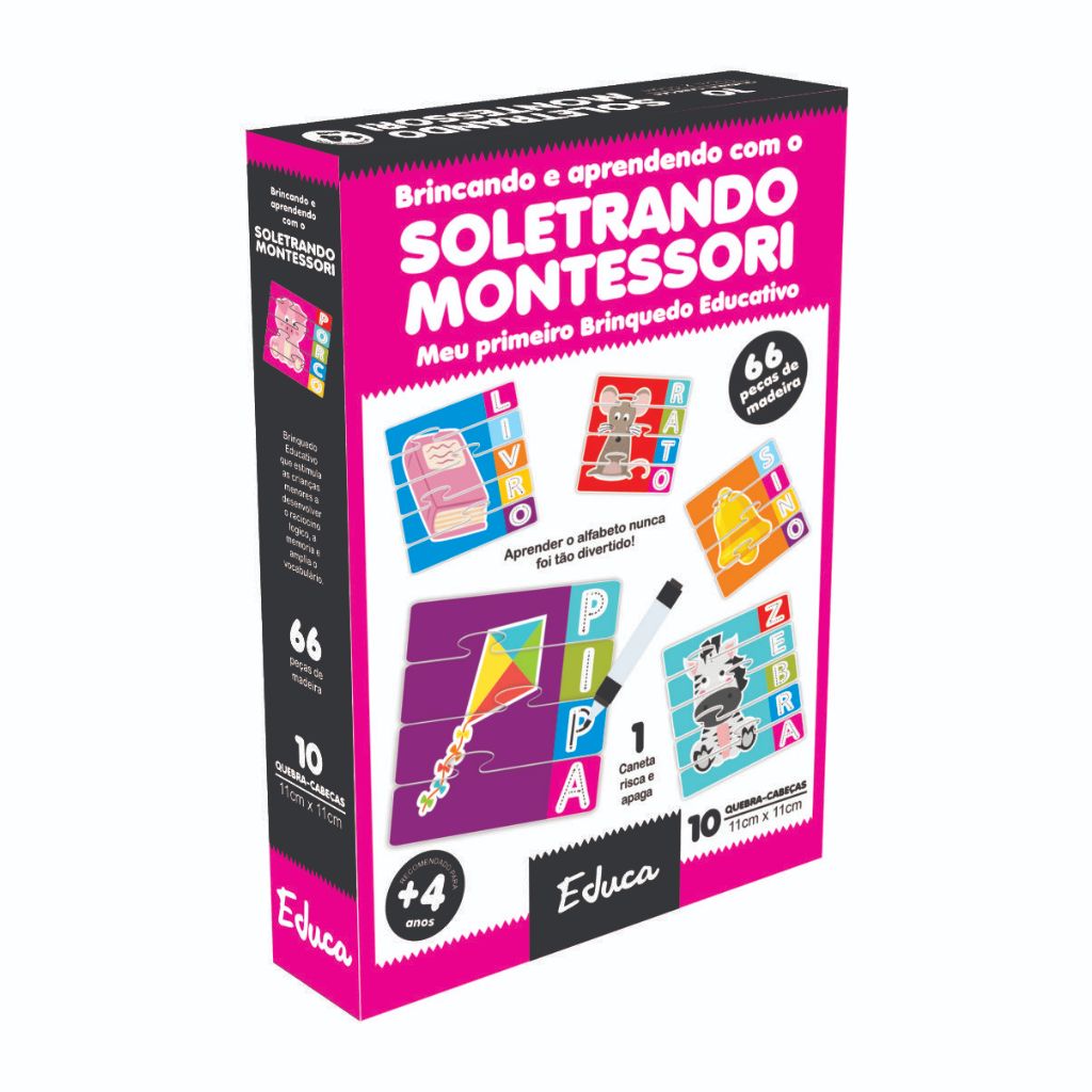 Jogo Educativo Pedagógico Soletrando Palavras 60 Pçs Madeira em Oferta na Shopee